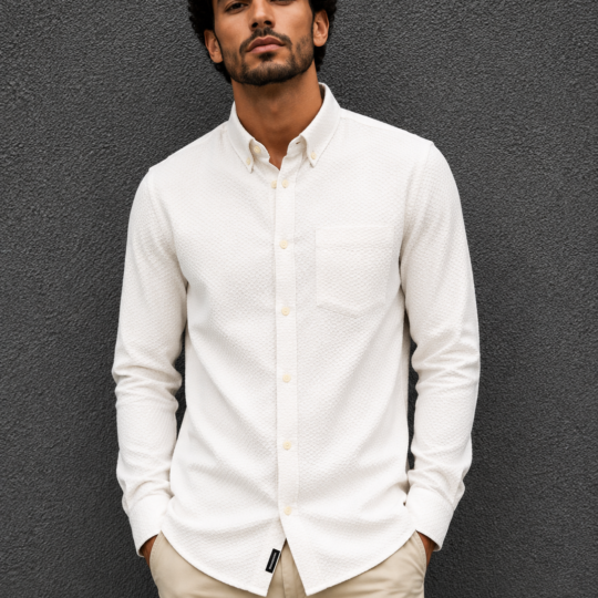 Textured Premium White Shirt