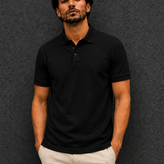 Polo T-Shirt – Premium Cotton | Regular Fit | Black
